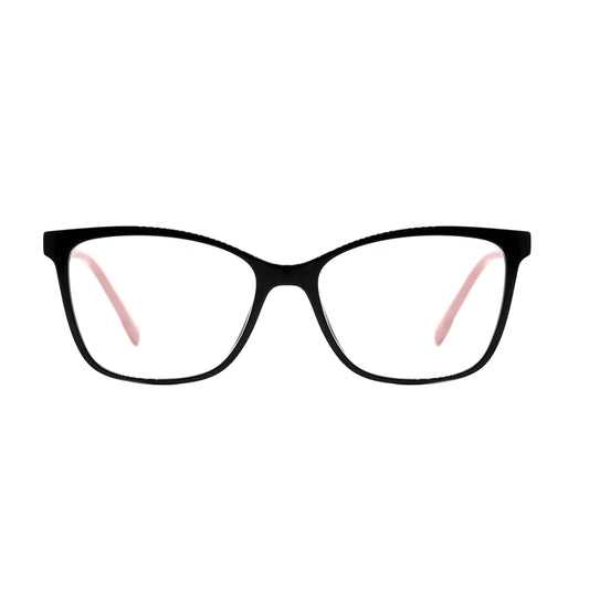 Óculos de Grau Bulget BG 6331 I A01 Preto Brilho E Rosê