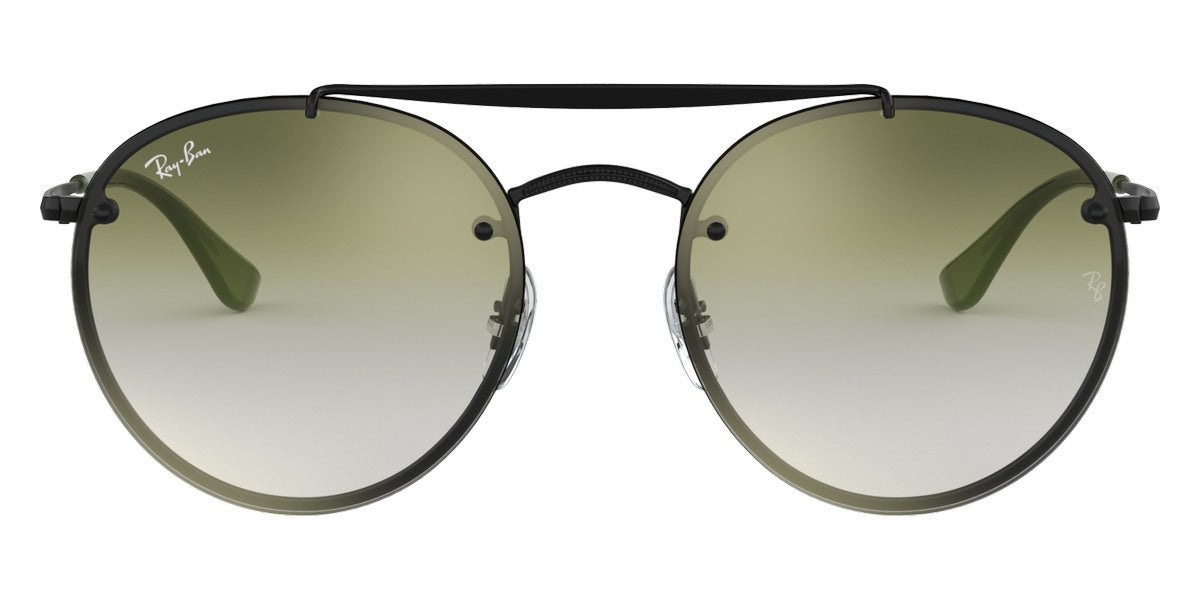 Ray-Ban Round Double BridgePreto/Verde Cinza Gradiente RB3614N 148/0R 54